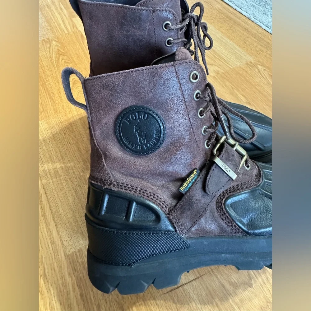 Polo Ralph Lauren Oslo High BT WP Brown/Black Waterproof Boots Men’s Size 10.5D